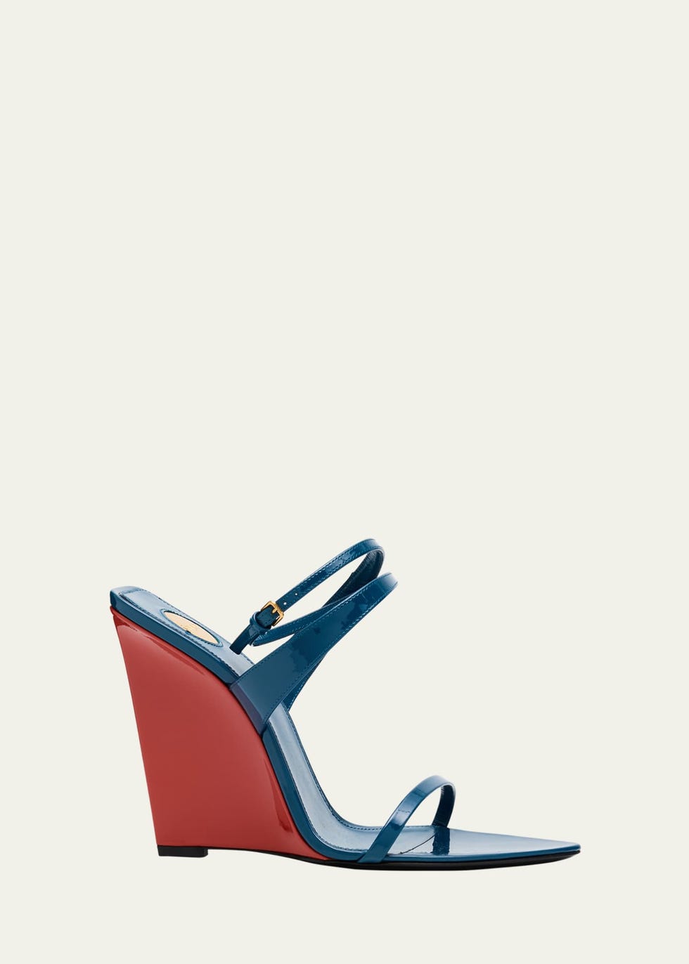 Salome Patent Wedge Slide Sandals