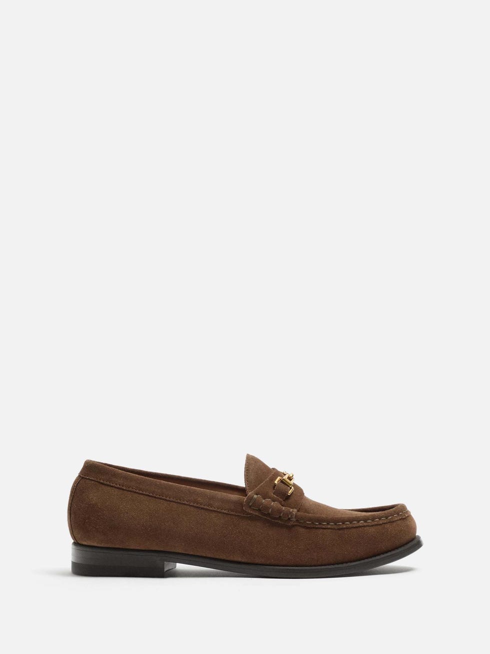 Brown Suede Snaffle Loafer with Polyurethane Sole