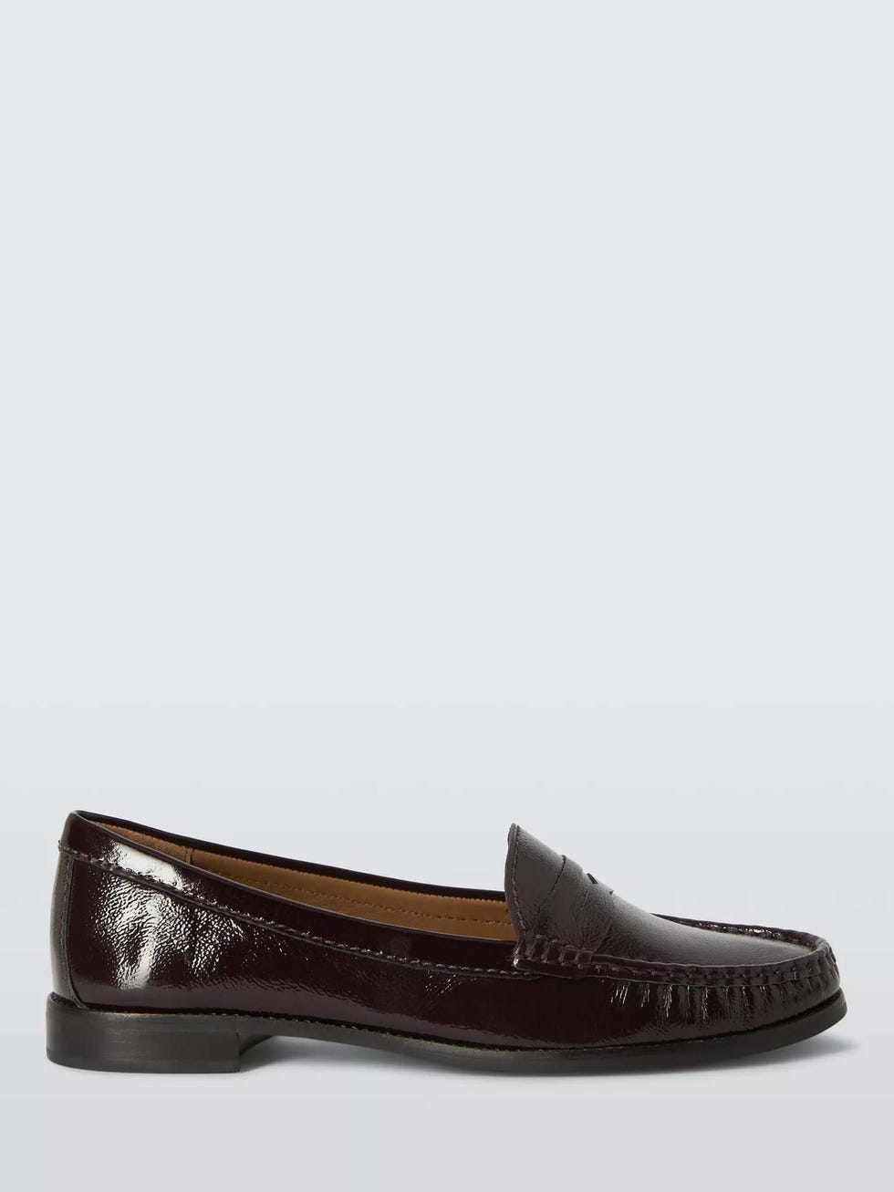 Bordeaux Patent Leather ‘Pennie’ Penny Loafers with Synthetic Sole