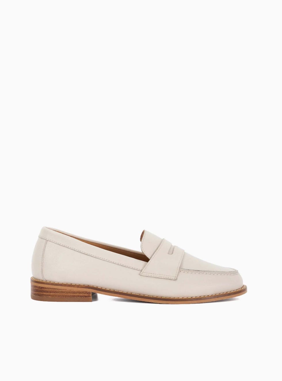 White Leather ‘Ginelli’ Penny Loafer with Rubber Sole