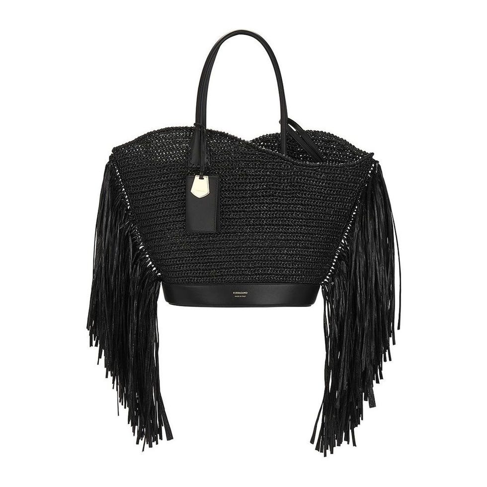 Fringe Cutout Tote Bag