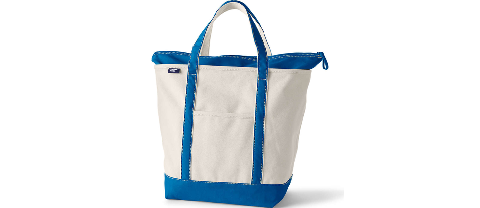 Large Zip Top Canvas Tote Bag