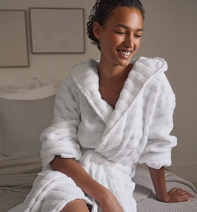 Unisex Hooded Ribbed Hydrocotton Robe