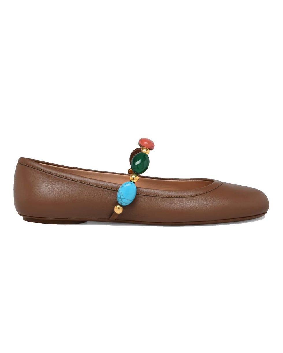 Shanti Embellished Leather Mary Jane Flats