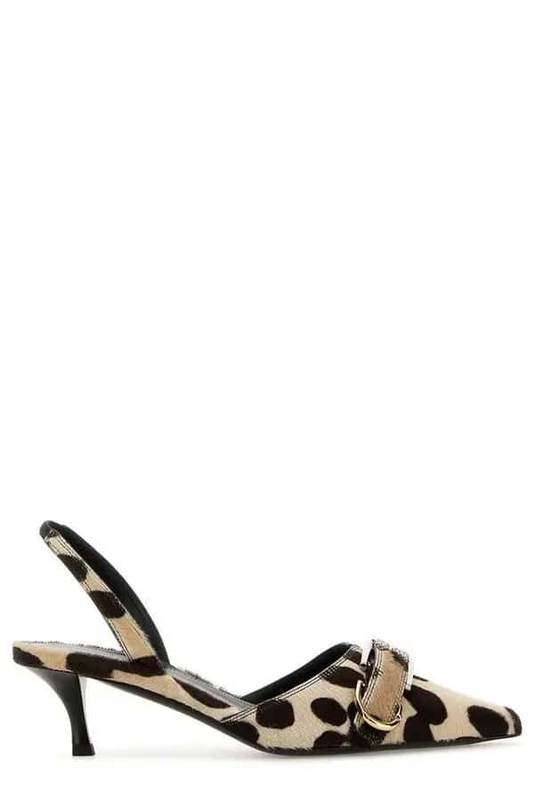 Voyou Genuine Calf Hair Pointed Toe Slingback Pump 