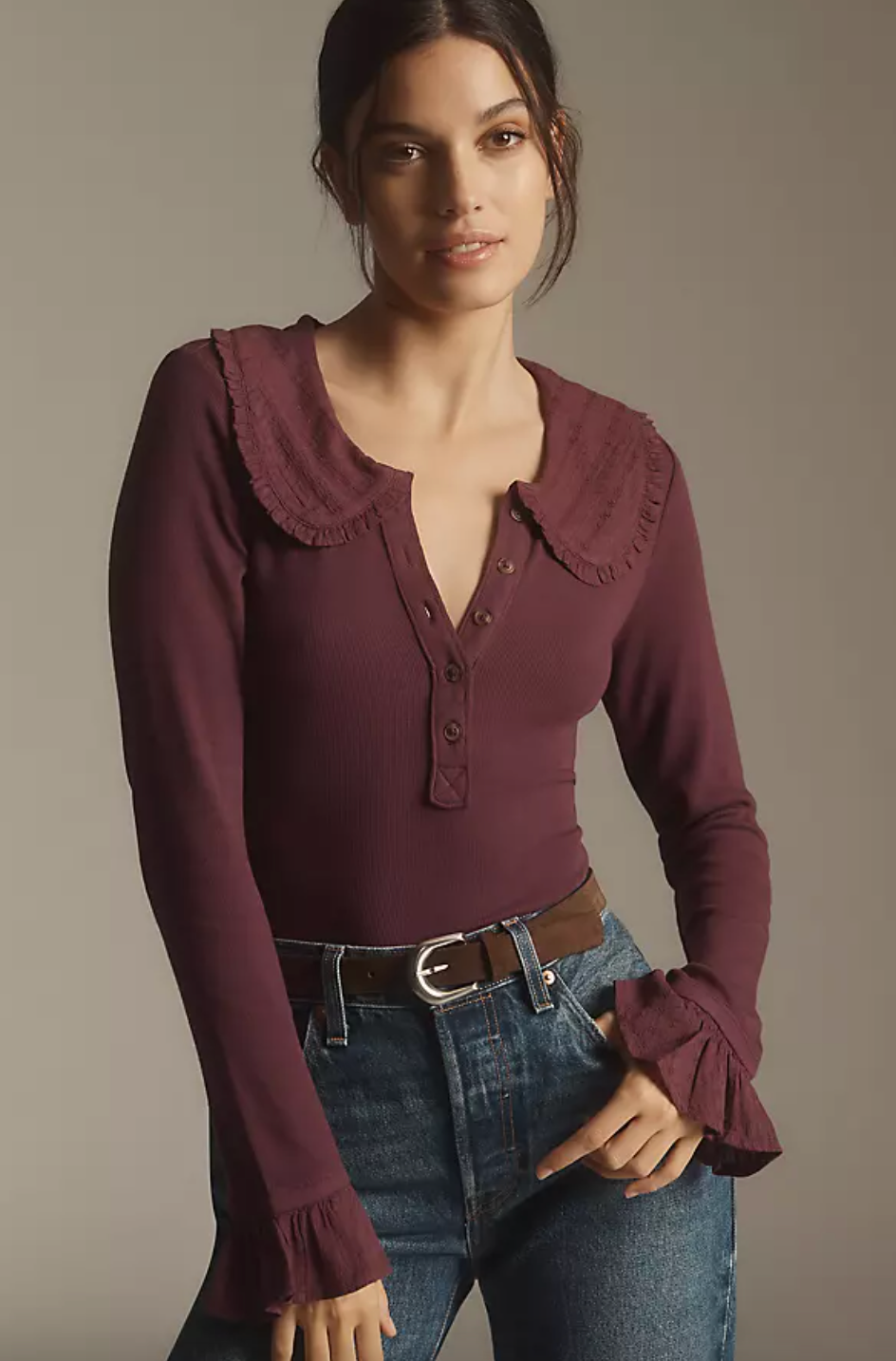 The Keira Collared Button-Front Blouse