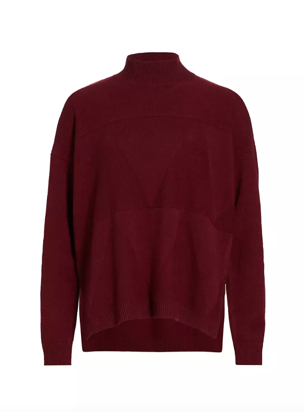 Jersey burdeos con cuello alto de punto mullido de ASOS DESIGN