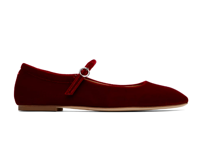 Zapatos planos para mujer, color burdeos