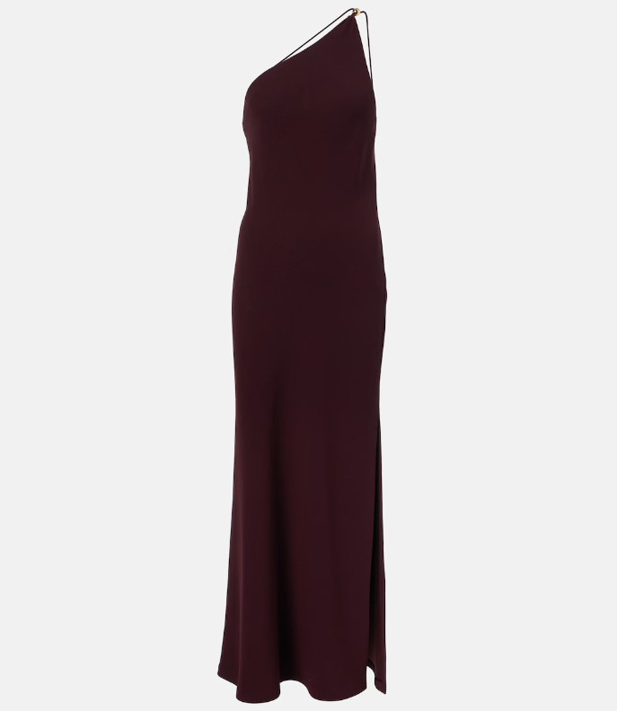 Vestido largo de crepé