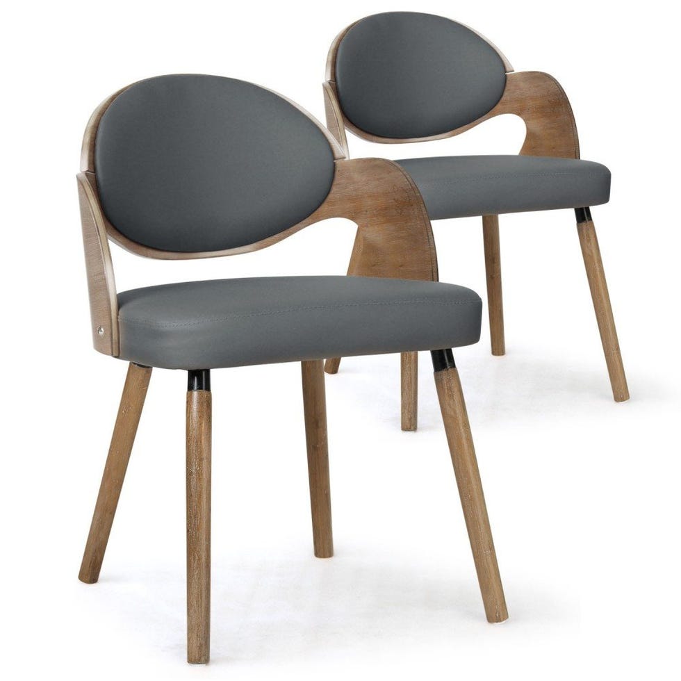 Sillas Estel de piel sintética y madera