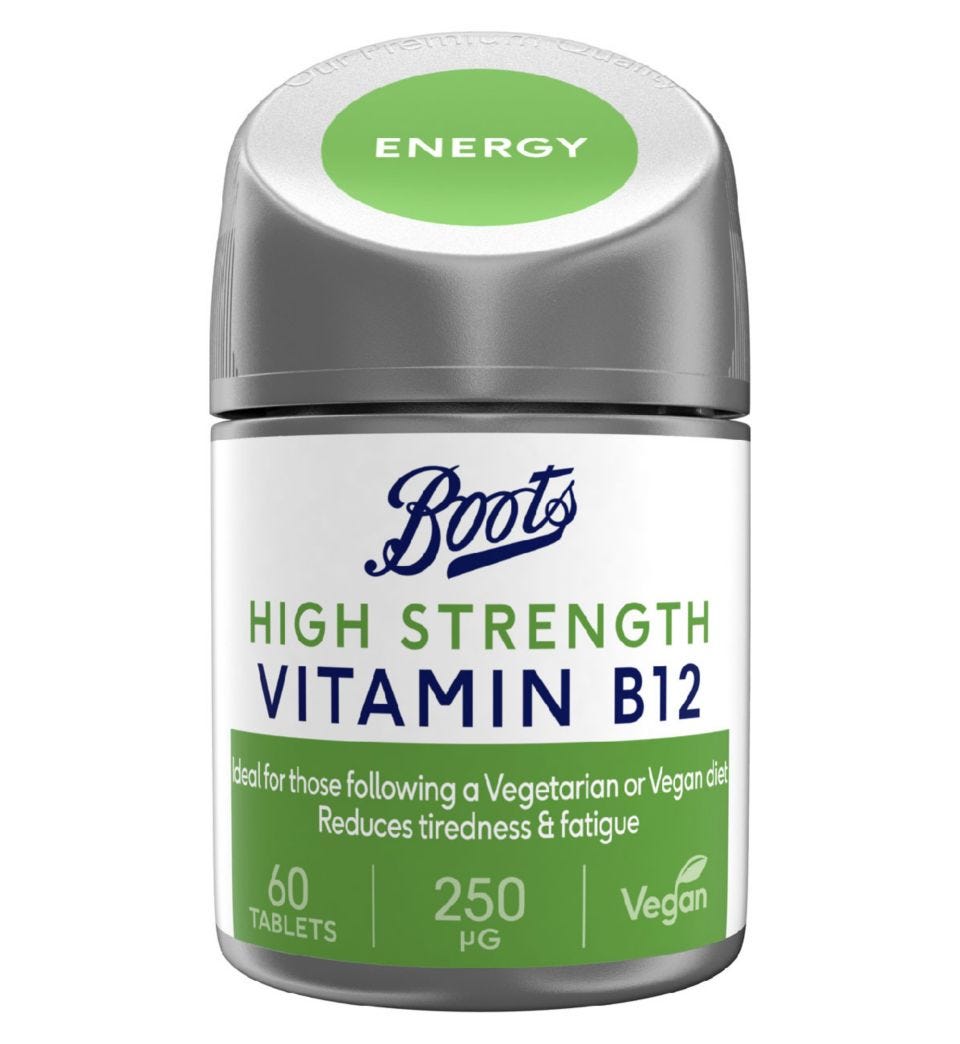 60 vitamin B12 tablets