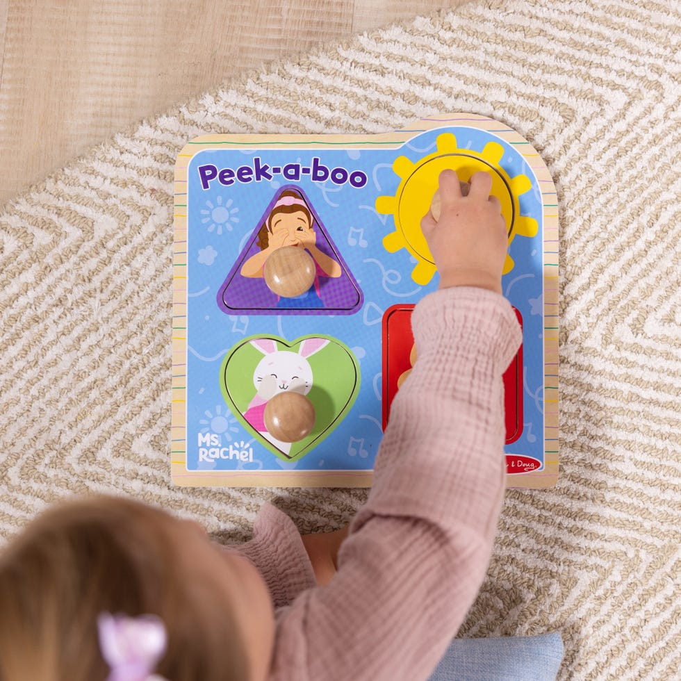 Ms. Rachel Wooden Peek-a-Boo Jumbo Peg Puzzle