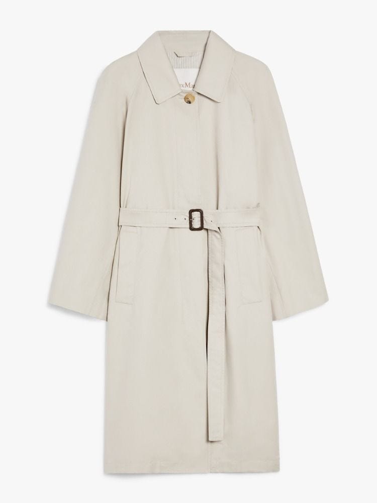 Single-Breasted Water-Repellent Twill Trench Coat