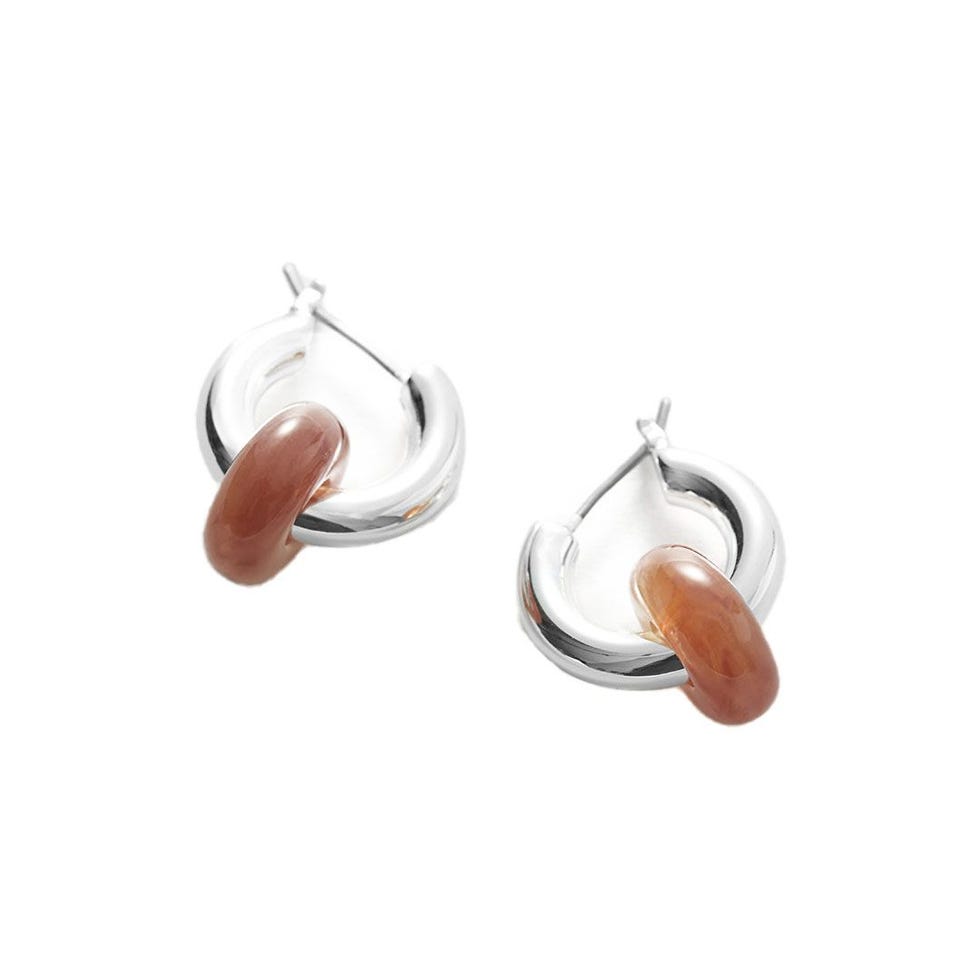 Vibrant Stone Hoop Earrings