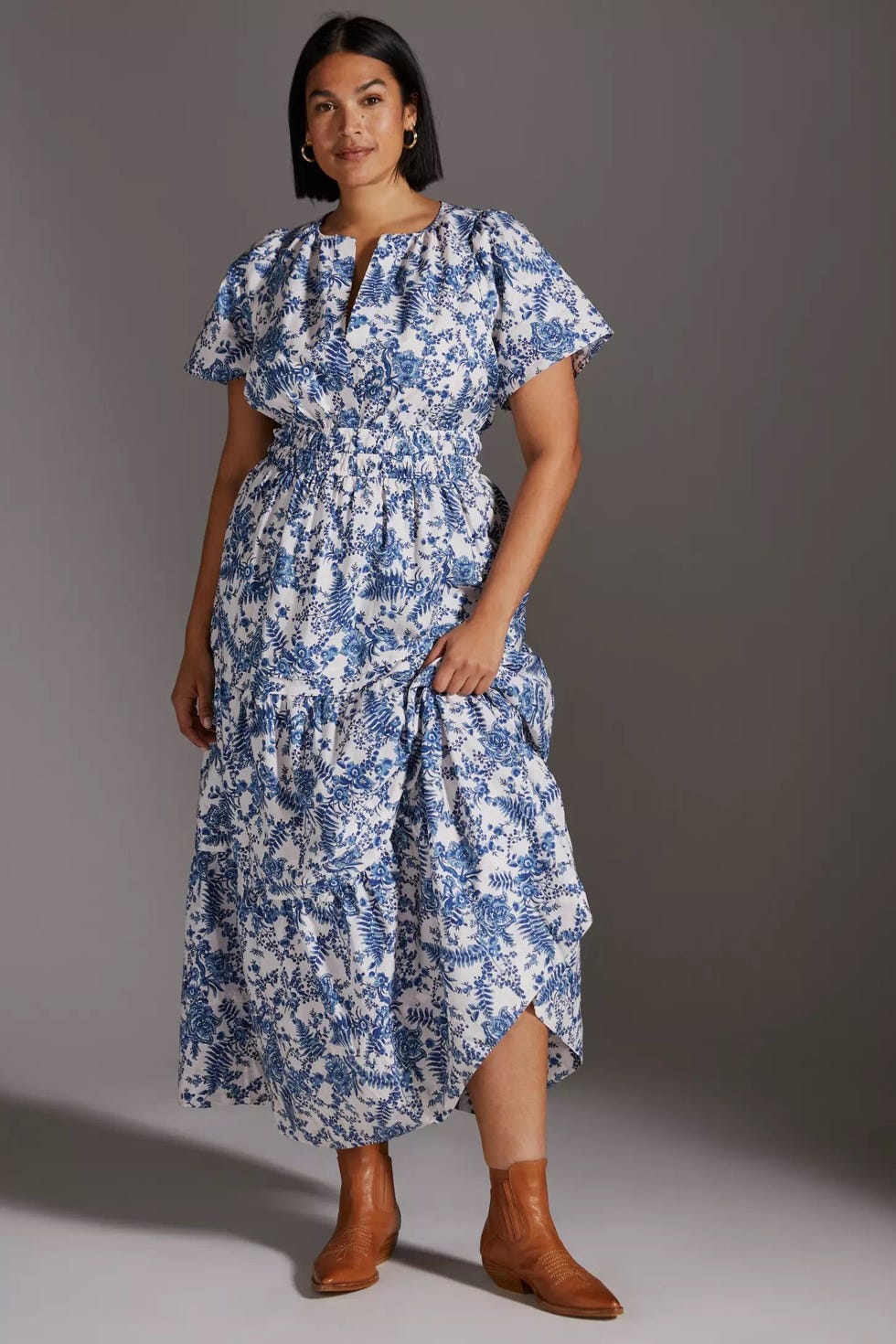 Blue Floral Somerset Maxi Dress