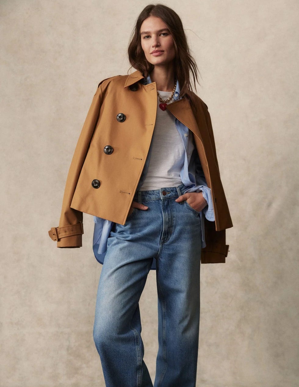 Mayfair Cropped Trench Hazelnut Brown, currently on offer at £136