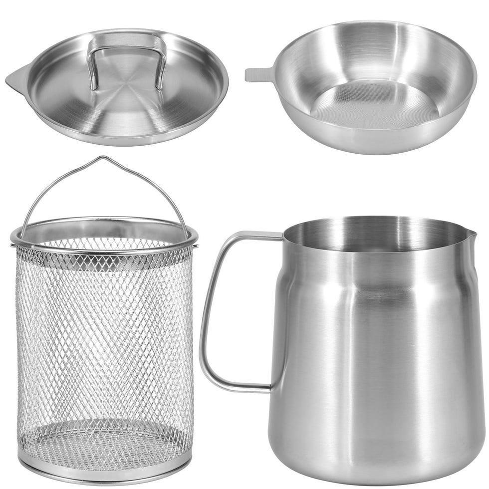 Freidora de aceite con tapa y cestillo