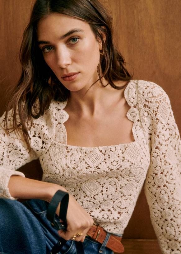 Alvere Guipure Cotton Lace Top 
