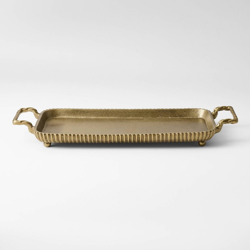 Brass Footed Tray with Handles