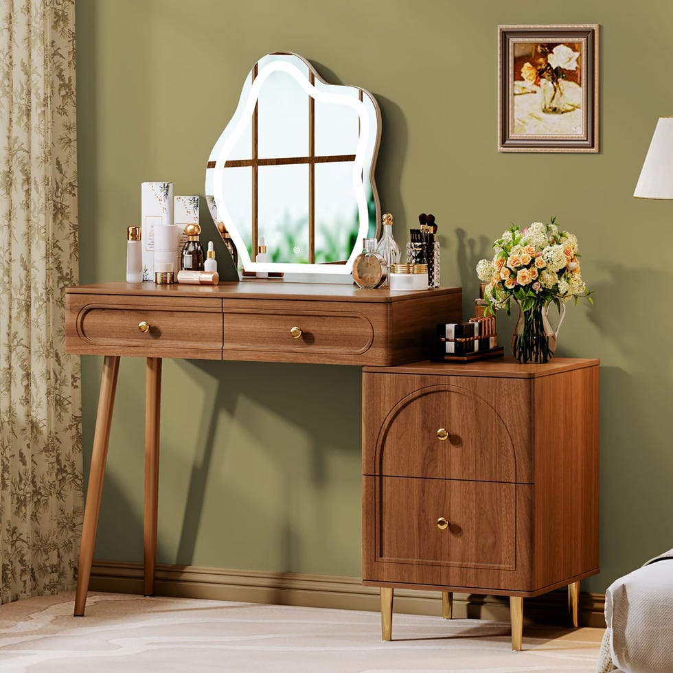 Corner Makeup Vanity Table