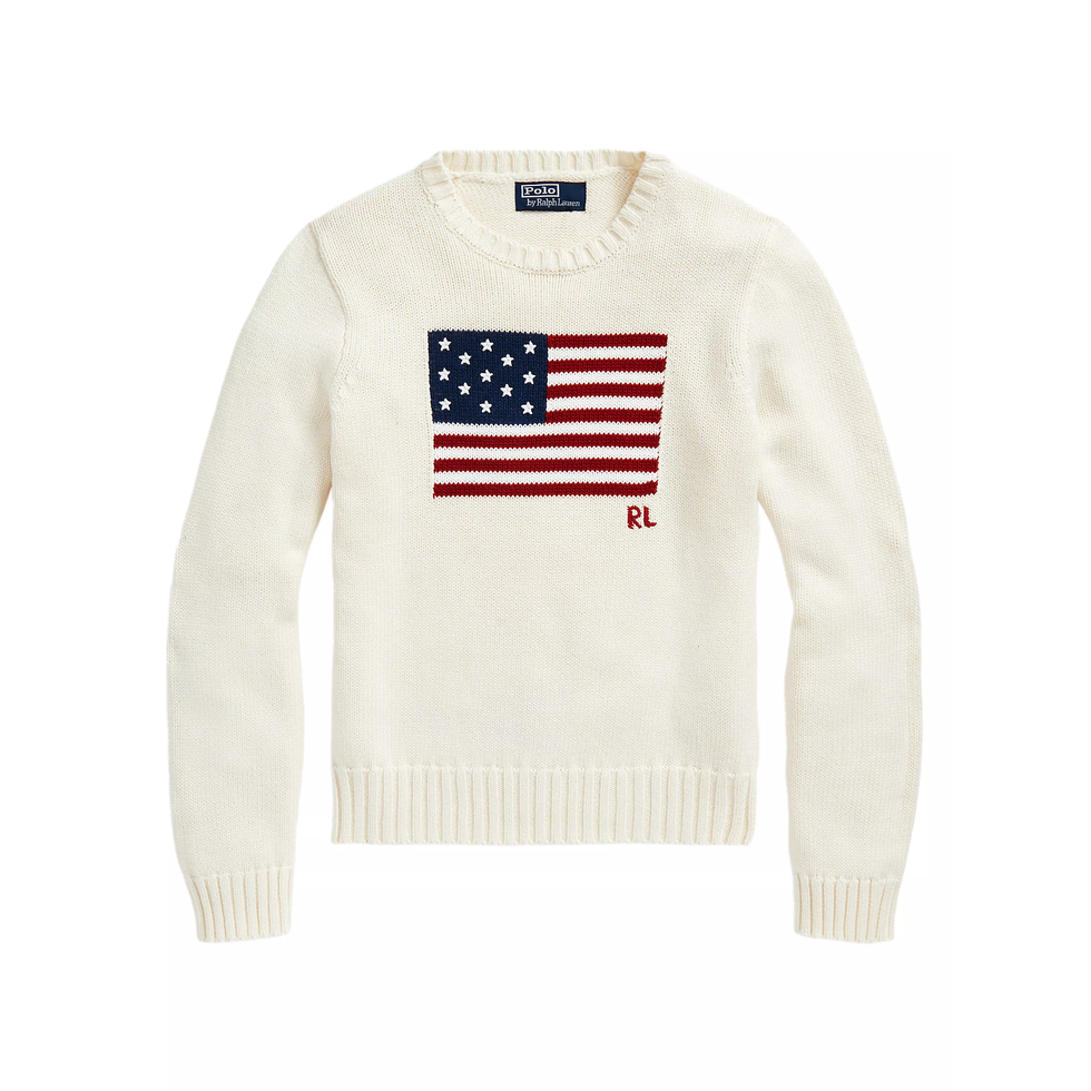 Flag Cotton Crewneck Sweater