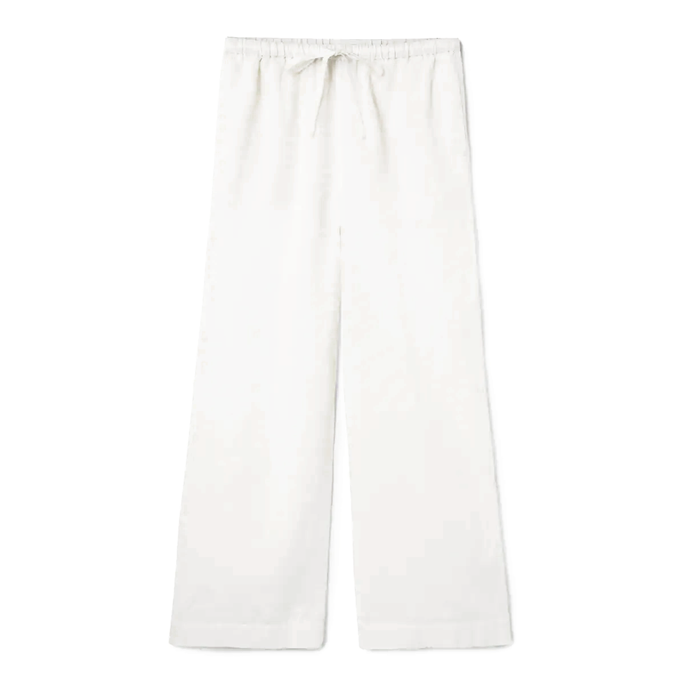 Wide Leg Linen Drawstring Pants