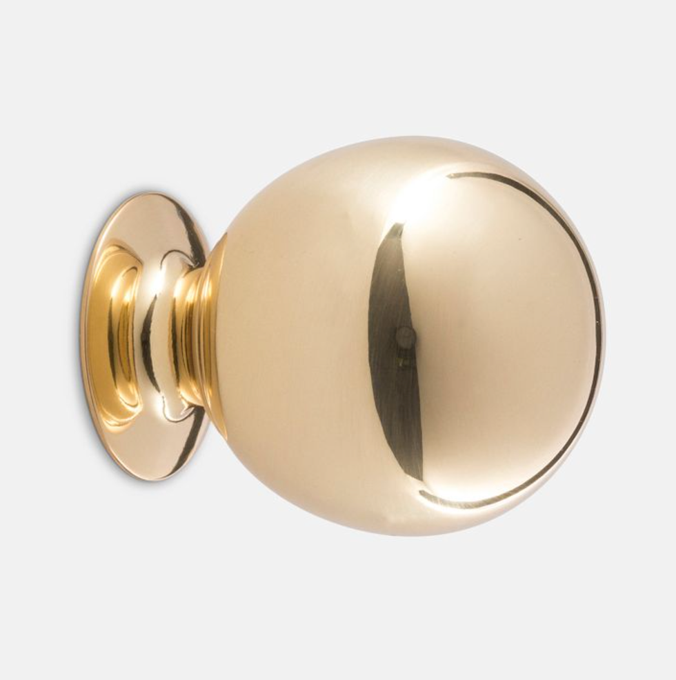 Unlaquered Brass Ball Cabinet Knob