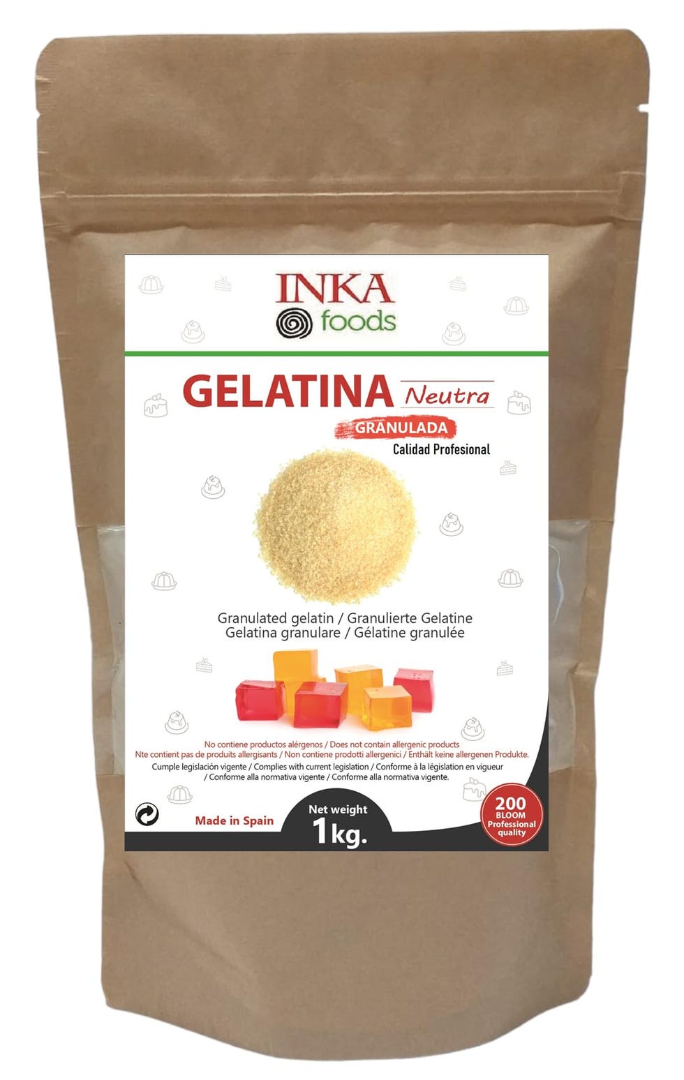 Gelatina granulare di grado professionale