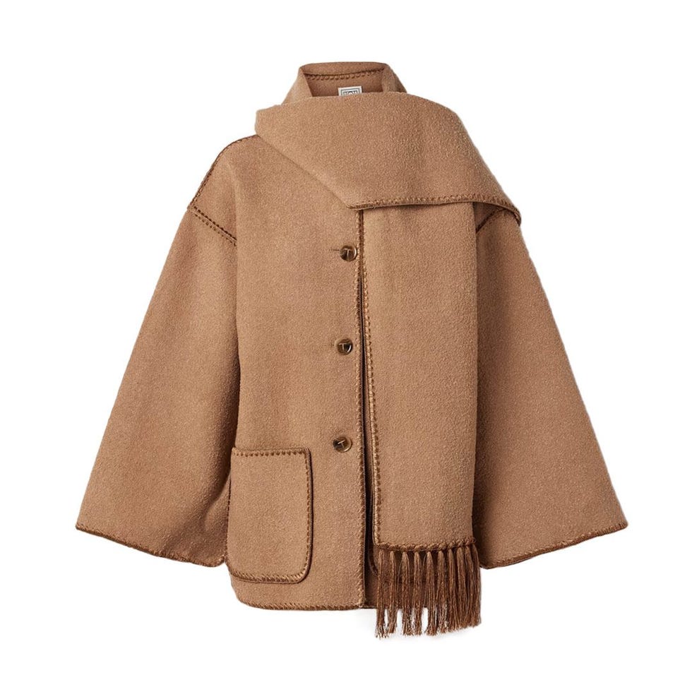 Draped Fringed Wool-Blend Boucle Jacket