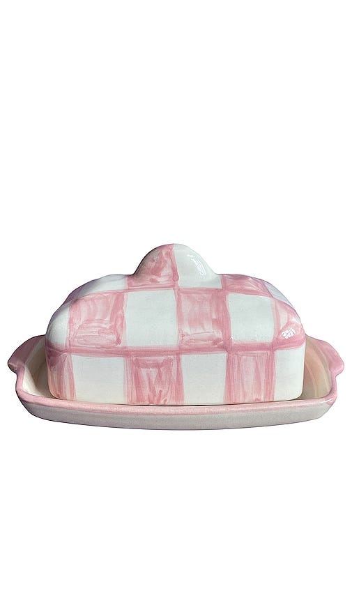 Gingham Butter Dish