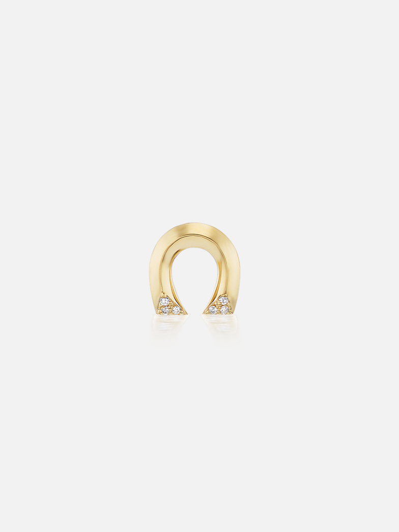 Tiny Horseshoe Stud Earring Single