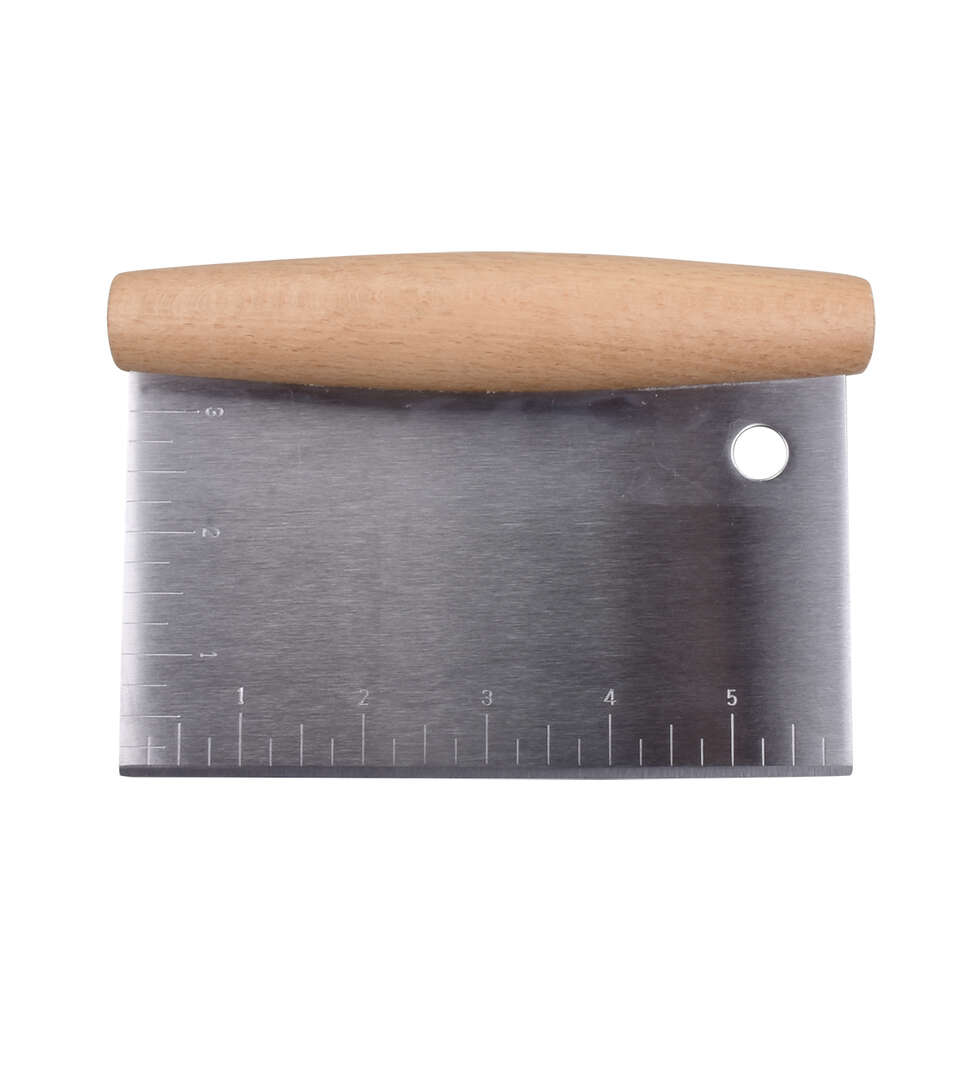 STIR Stainless Steel Dough Scraper With Wood Handle