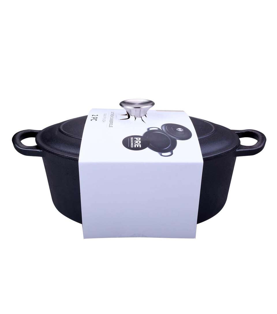STIR 2 Ring Cast Iron Oval Covered Casserole & Lid