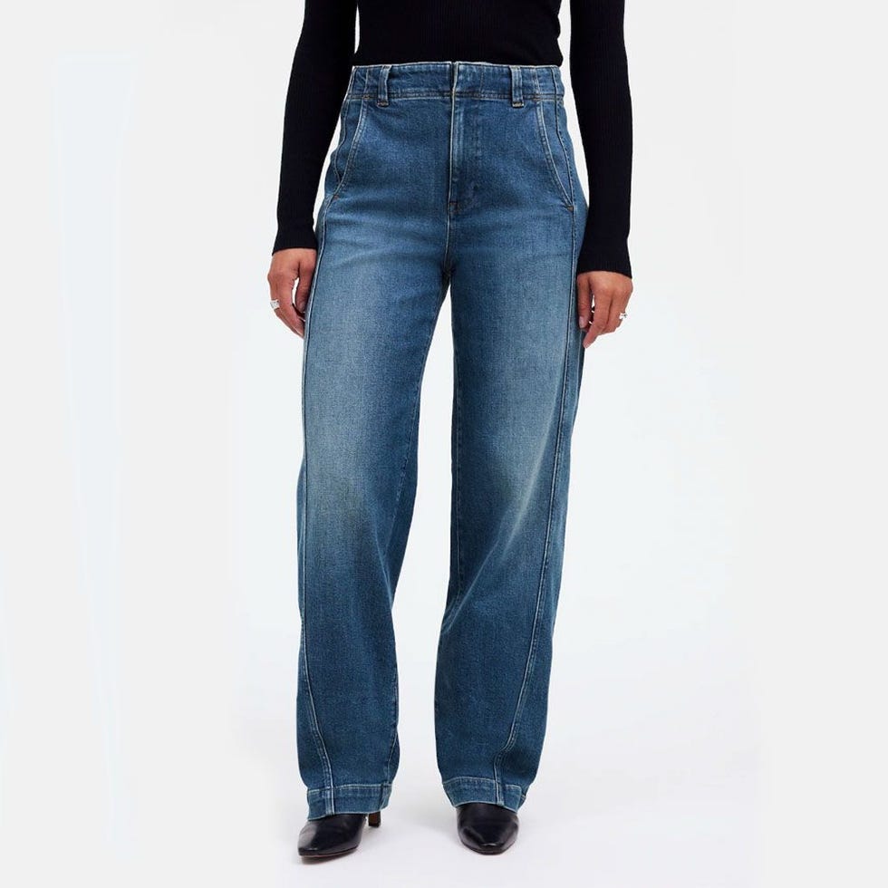 Curvy Tapered Denim Trousers in Calvert Wash