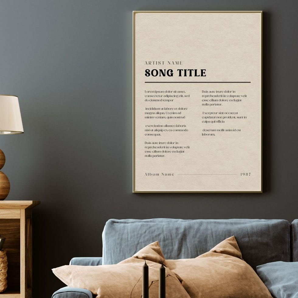 Custom Song Lyrics Wall Art
