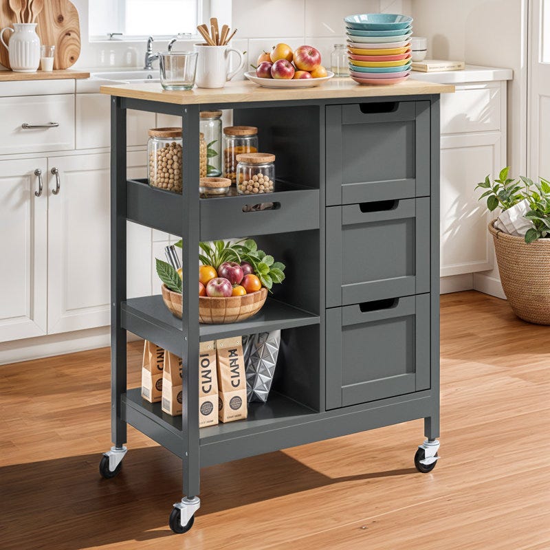 Baveline Kitchen Cart on Wheels