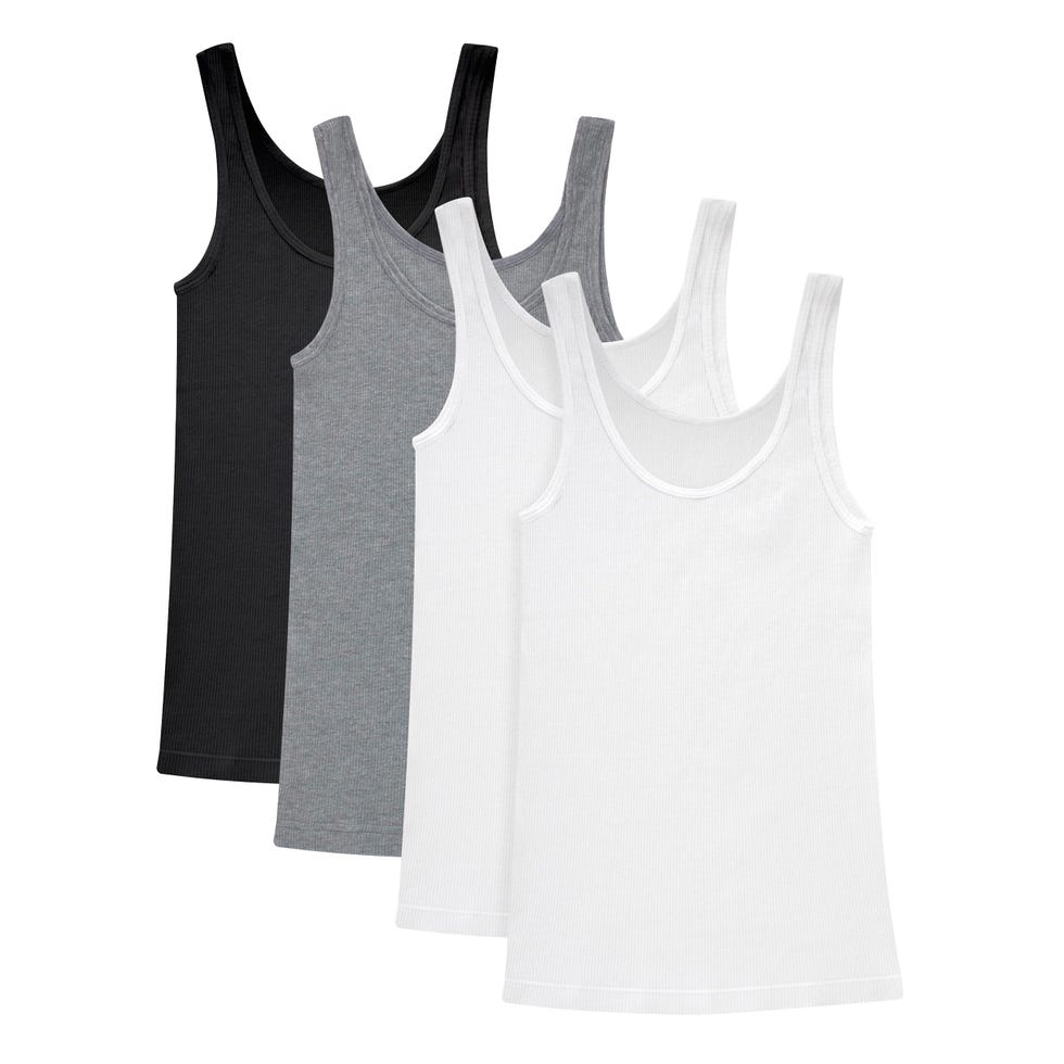 Soft Cotton Rib Tank Tops, 4-Pack