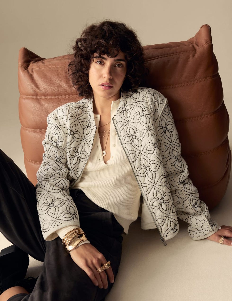 Embroidered Quilted Jacket