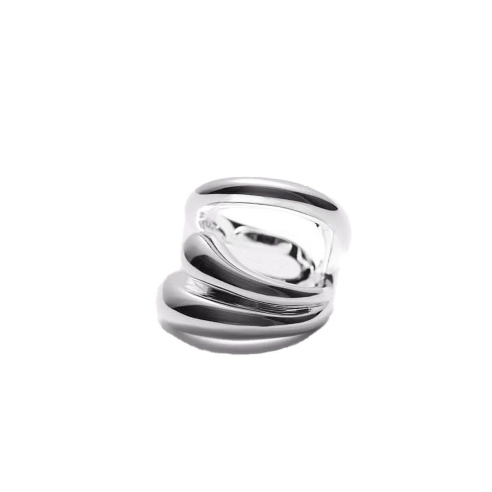 Silver-Plated Sculptural Ring