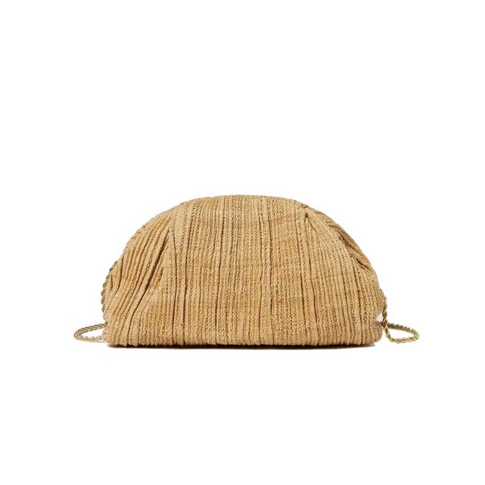 Bailey Natural Pleated Dome Clutch