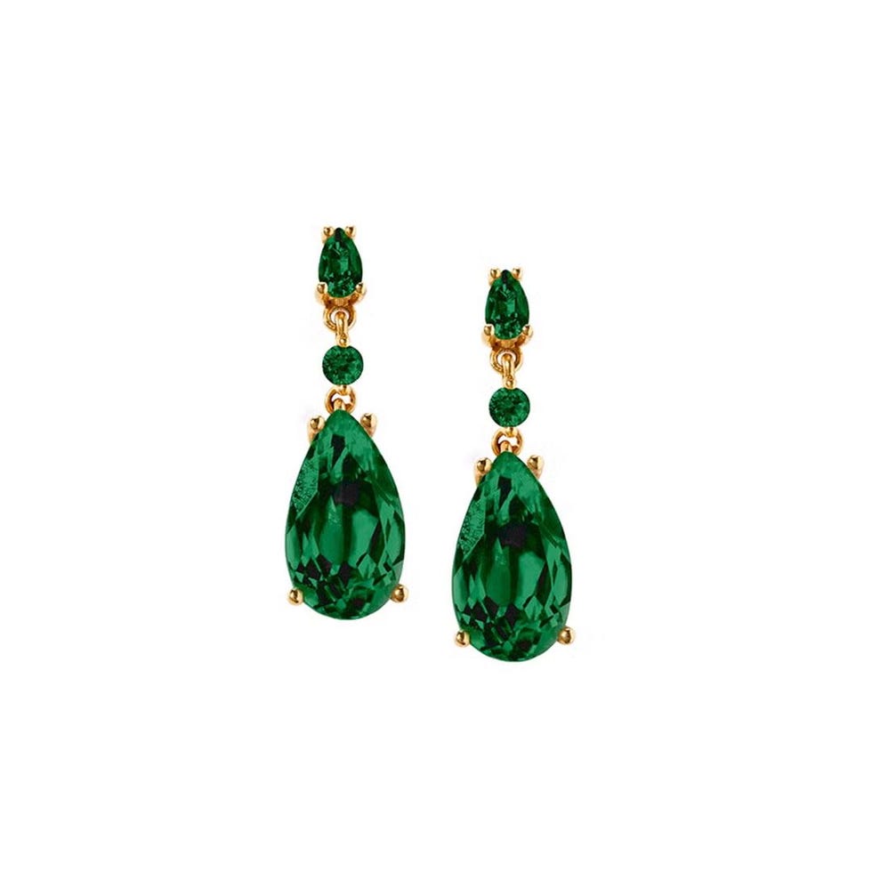 Bellamy 8 Carat Lab Emerald Gold Drop Earrings