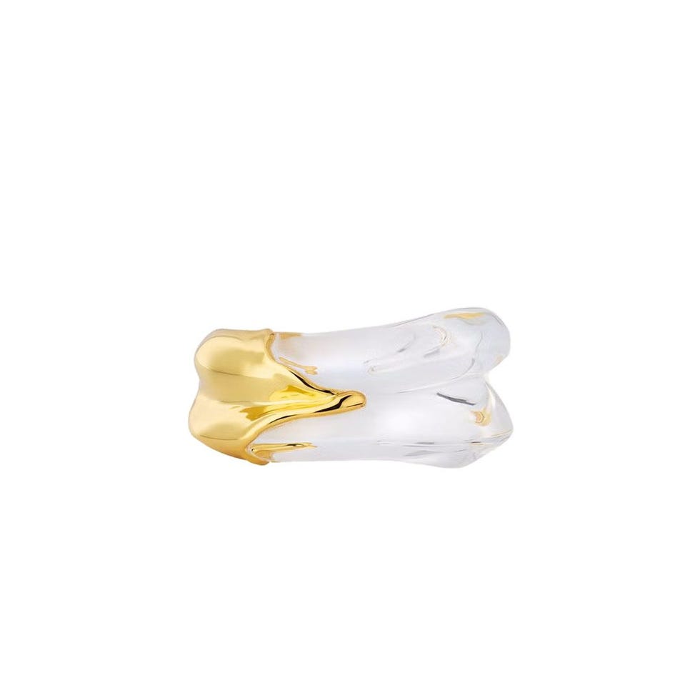 Liquid Lucite Wave Hinged Cuff