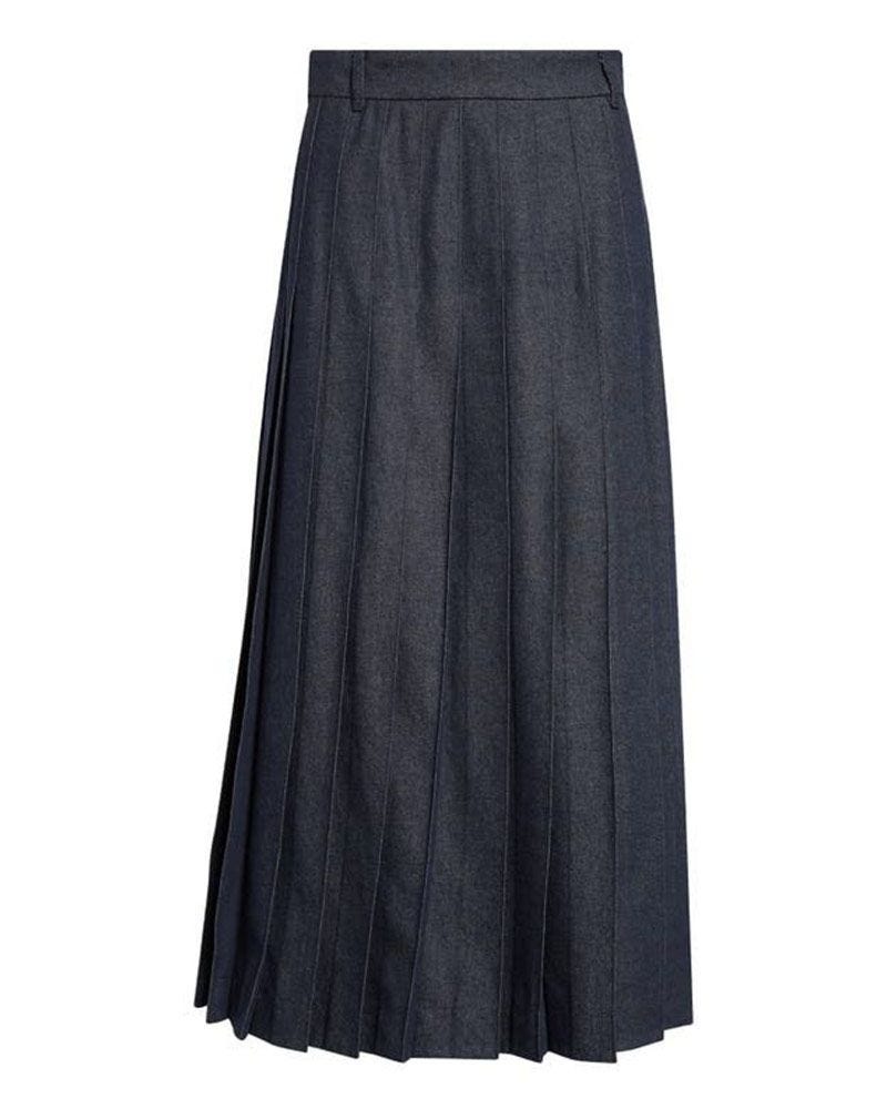Vale Pleated Denim Skirt