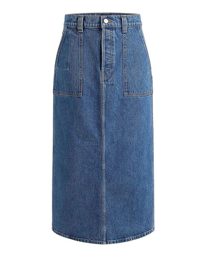 Genevieve Denim Midi-Skirt