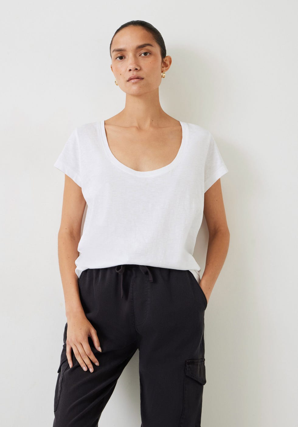 Hari U- Neck Cotton Slub T-Shirt