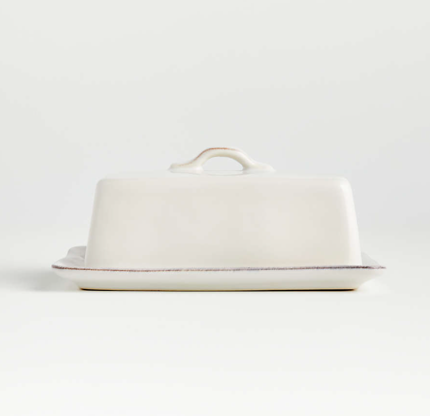 Marin White Covered Butter Dish