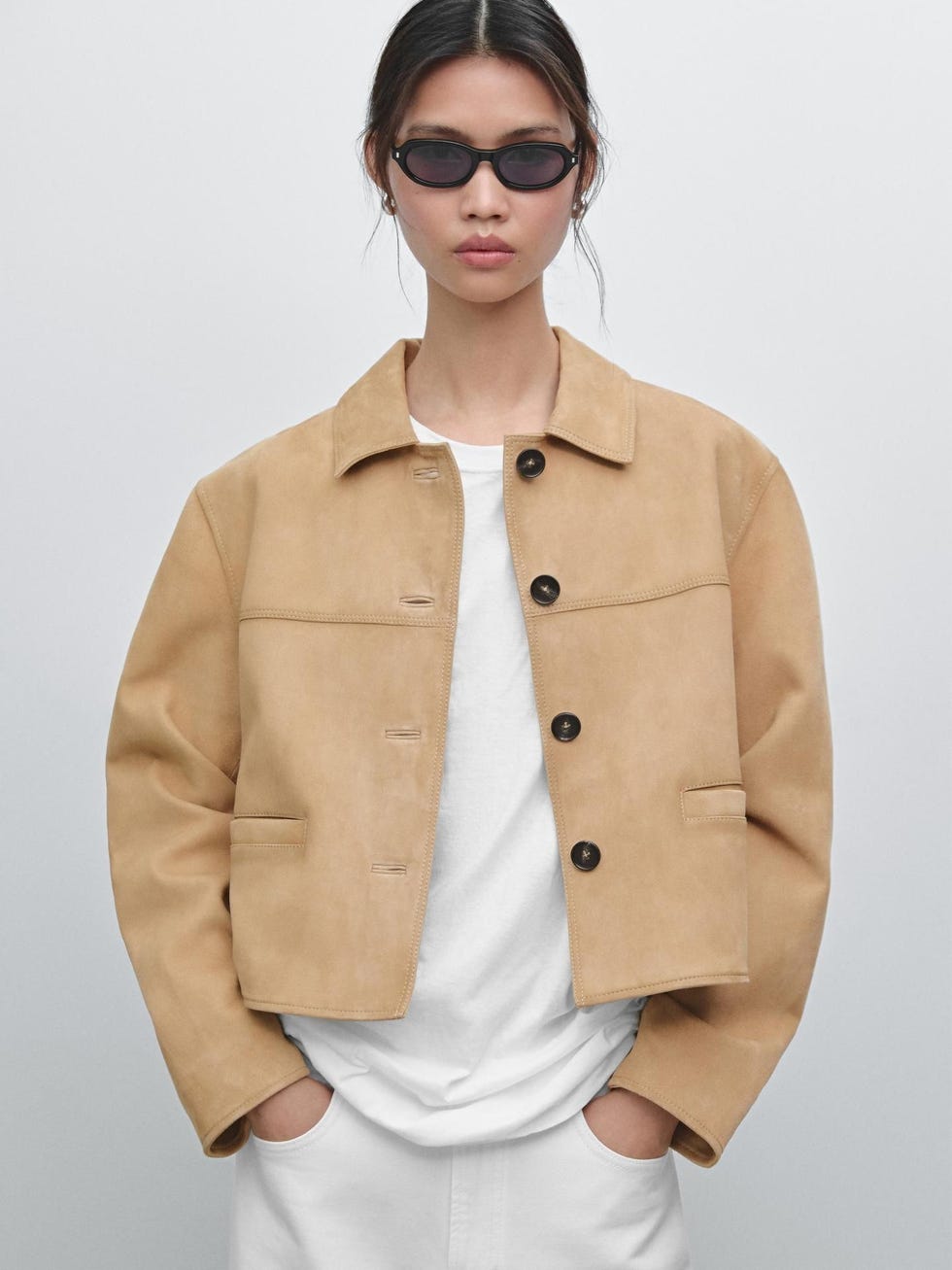 Short Suede Leather Jacket