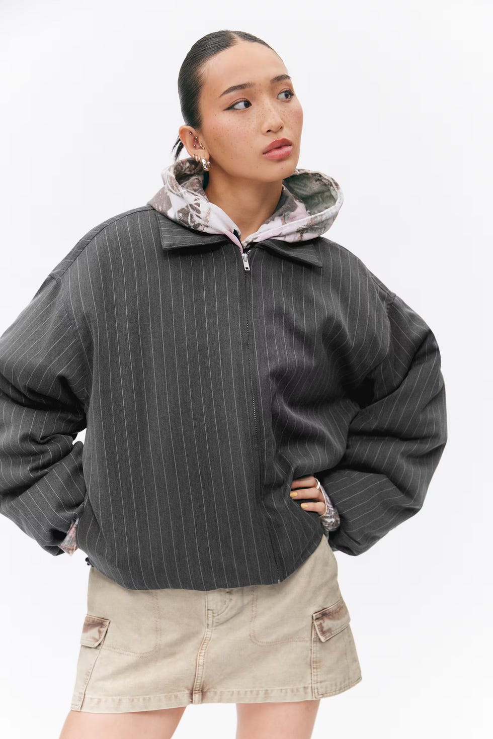 Padded Suiting Bomber Jacket