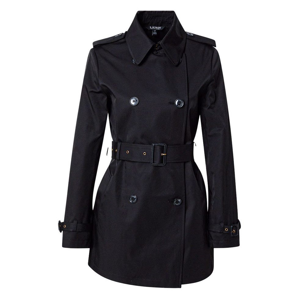 Belted Water Resistant Double Breasted Trench Jacket 