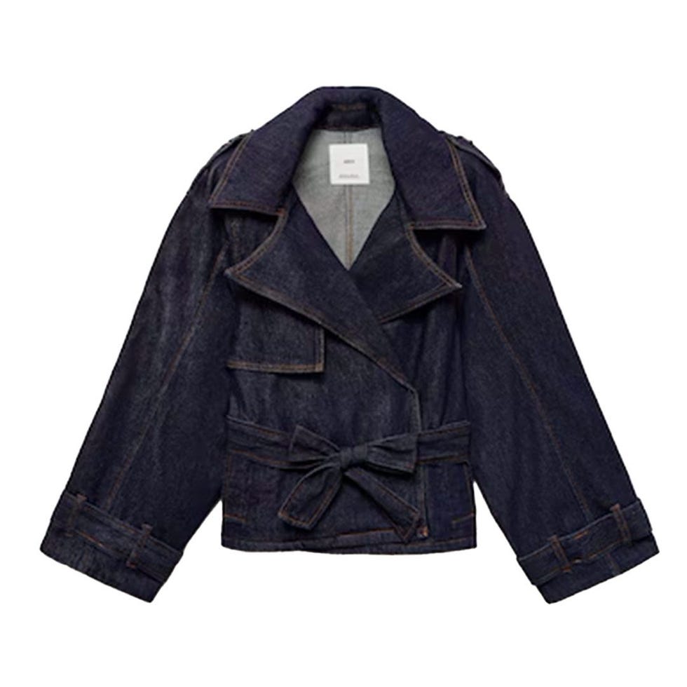 Short Denim Trench with Belt